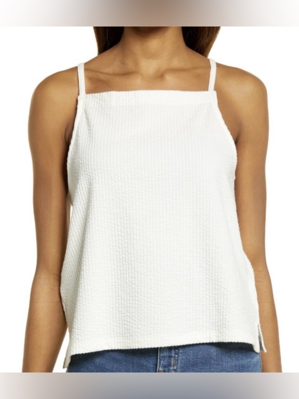Madewell Seersucker Apron Tank Top - NWT